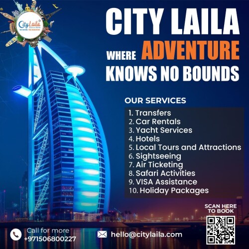 City Laila has been on a journey since 2019 to create a flawless experience when you explore cities and try to do something adventurous, exciting and thrilling. The company provides customers with the most iconic attractions of Dubai and Abu Dhabi and the activities that have caught the visitor's attention the most are - Atlantis Aquaventure Waterpark, Ski Dubai - Snow Plus, Museum of the Future, Burj Khalifa and many more.

Visit: https://citylaila.com/