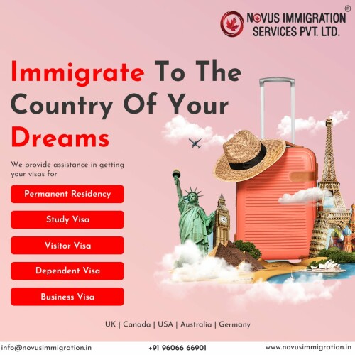 Are you considering immigrating to your dream country? Look no further than the USA, UK, Canada, or Australia for a fresh start and new opportunities.

Contact us today to learn more about the immigration process.

Call to discuss at +91 9606666901, +91 9606666902

Visit our website: https://www.novusimmigration.com/