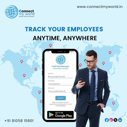 Stay on top of your team's productivity with ConnectMyWorld. Track your employees anytime, anywhere, seamlessly!

Call Now: +91 8105815801

Visit Our Website: https://www.connectmyworld.in/

#GPSTrackerApp #EmployeeTrackingApp #BestEmployeeGPSTrackingApp #GPSEmployeeLocationTracking #EmployeeTrackingGPSApp #EmployeeGPSTrackingAppAndroid #EmployeeGPSTrackingApp #DataCollectionApp #EmployeeGPSTracker #EmployeeGPSTracking #ConnectMyWorld #Bangalore